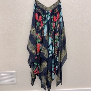 Free People Floral Boho Maxi Scarf Skirt M